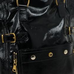 مملوكة مسبقًا Yves Saint Laurent Black Patent Leather Downtown Tote Bag