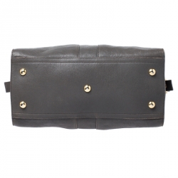 Pre Owned Saint Laurent Paris Grey Leather Small Cabas Chyc Tote