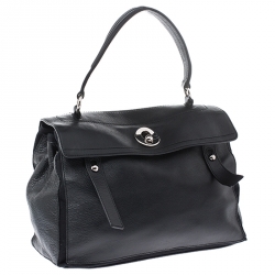 Pre Owned حقيبة سان لوران باريس موس متوسطة جلد نقش تمساح بيج