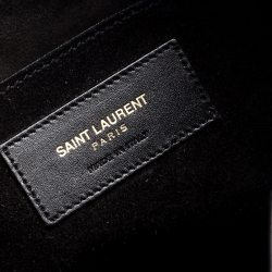 Pre Owned Saint Laurent Paris Black Leather Emmanuelle Drawstring Bucket Bag