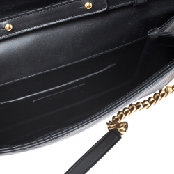 Pre Owned Saint Laurent Paris Black/Maroon Matelasse Leather Small Envelope Chain Shoulder Bag