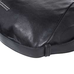 Saint Laurent Paris Black Studded Logo Leather Mombasa Hobo 