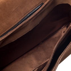 Pre Owned Saint Laurent Brown Nubuck Large Chyc Shoulder Bag