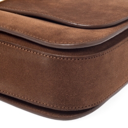 Pre Owned Saint Laurent Brown Nubuck Large Chyc Shoulder Bag