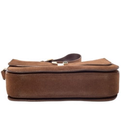 Pre Owned Saint Laurent Brown Nubuck Large Chyc Shoulder Bag