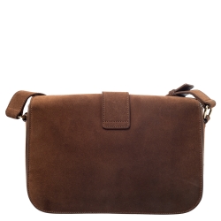Pre Owned Saint Laurent Brown Nubuck Large Chyc Shoulder Bag