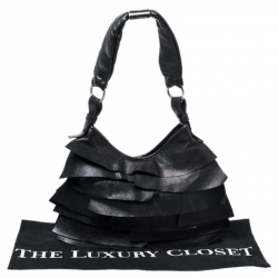 Saint Laurent Paris Black Leather Small St. Tropez Hobo
