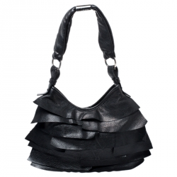 Saint Laurent Paris Black Leather Small St. Tropez Hobo