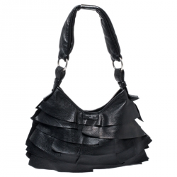 Saint Laurent Paris Black Leather Small St. Tropez Hobo
