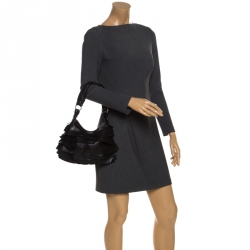 Saint Laurent Paris Black Leather Small St. Tropez Hobo
