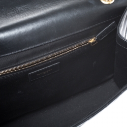 Pre Owned حقيبة سان لوران كاساندري كبيرة قلاب جلد ماتيلاس أسود