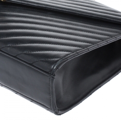 Pre Owned حقيبة سان لوران كاساندري كبيرة قلاب جلد ماتيلاس أسود