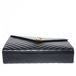 Pre Owned حقيبة سان لوران كاساندري كبيرة قلاب جلد ماتيلاس أسود