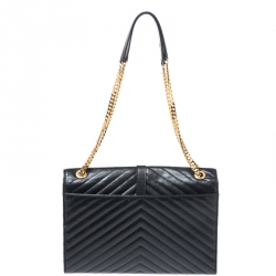 Pre Owned حقيبة سان لوران كاساندري كبيرة قلاب جلد ماتيلاس أسود