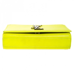 مملوكة مسبقًا Saint Laurent Neon Green Monogram Leather Kate Crossbody Bag 