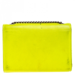 مملوكة مسبقًا Saint Laurent Neon Green Monogram Leather Kate Crossbody Bag 