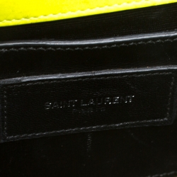 مملوكة مسبقًا Saint Laurent Neon Green Monogram Leather Kate Crossbody Bag 