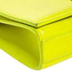 مملوكة مسبقًا Saint Laurent Neon Green Monogram Leather Kate Crossbody Bag 