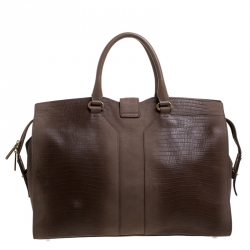 Saint Laurent Paris Brown Ombre Leather Large Cabas Chyc Satchel Bag