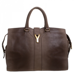 Saint Laurent Paris Brown Ombre Leather Large Cabas Chyc Satchel Bag