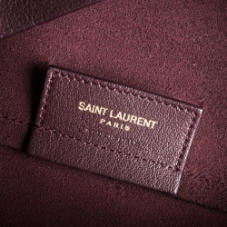 Saint Laurent Paris Burgundy Leather Shopper Tote