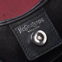 Saint Laurent Red/Black Canvas and Leather Mombasa Horn Hobo 