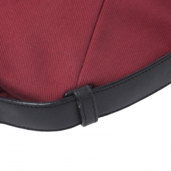 Saint Laurent Red/Black Canvas and Leather Mombasa Horn Hobo 