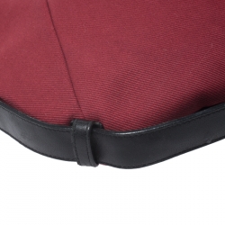 Saint Laurent Red/Black Canvas and Leather Mombasa Horn Hobo 