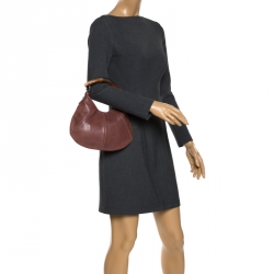 Saint Laurent Old Rose Leather Small Mombasa Hobo 
