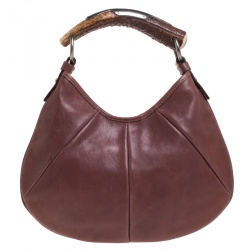 Saint Laurent Old Rose Leather Small Mombasa Hobo 