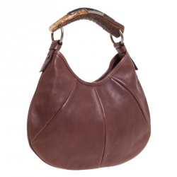 Saint Laurent Old Rose Leather Small Mombasa Hobo 