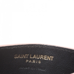 Saint Laurent Nude Matelasse Leather Monogram Card Holder