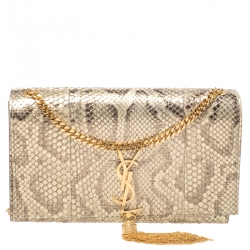 Saint Laurent Kate Medium Python Chain Shoulder Bag