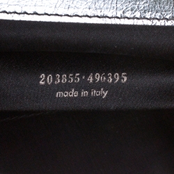 Pre Owned Saint Laurent Metallic Silver Leather Belle De Jour Flap Clutch