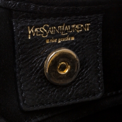 Saint Laurent Paris Black Embroidered Leather Leather Mombasa Hobo 