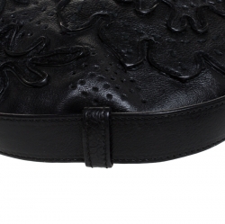Saint Laurent Paris Black Embroidered Leather Leather Mombasa Hobo 