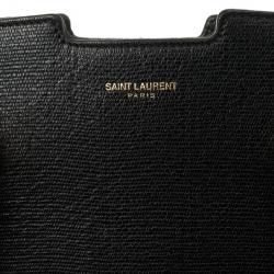 Pre Owned Saint Laurent Black Leather Classic Cabas Y Bag