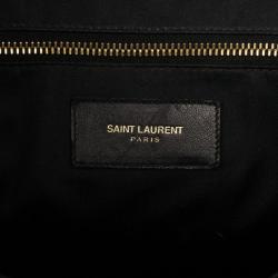 Pre Owned Saint Laurent Black Leather Classic Cabas Y Bag