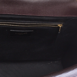 Saint Laurent Burgundy Leather Monogram Envelope Shoulder Bag