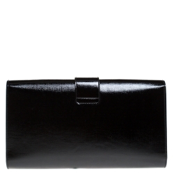 مملوكة مسبقًا Saint Laurent Black Patent Leather Large Chyc Clutch
