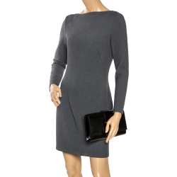 مملوكة مسبقًا Saint Laurent Black Patent Leather Large Chyc Clutch