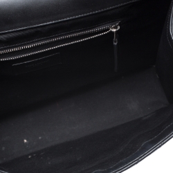 Pre Owned Saint Laurent Black Leather Monogram Envelope Shoulder Bag