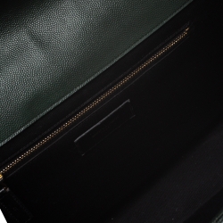 Saint Laurent Dark Green Matelasse Leather Large Cassandre Flap Bag