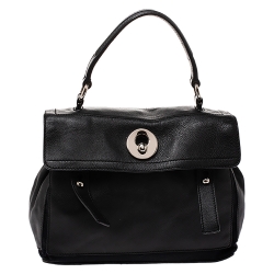 Saint Laurent Black Leather Small Muse Two Satchel