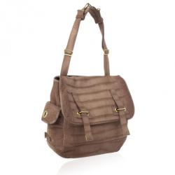 Pre Owned Yves Saint Laurent Brown Croc Embossed  Shoulder Bag