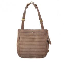 Pre Owned Yves Saint Laurent Brown Croc Embossed  Shoulder Bag