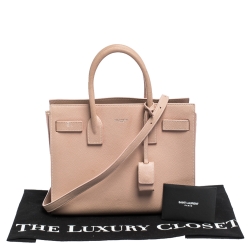 Pre Owned Saint Laurent Pink Leather Baby Classic Sac De Jour Tote