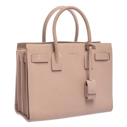 Pre Owned Saint Laurent Pink Leather Baby Classic Sac De Jour Tote