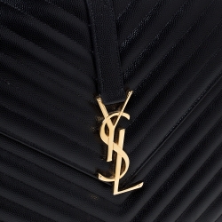 Pre Owned حقيبة كتف سان لوران مغلف مونوغرامية جلد عنابية