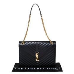 Pre Owned حقيبة كتف سان لوران مغلف مونوغرامية جلد عنابية